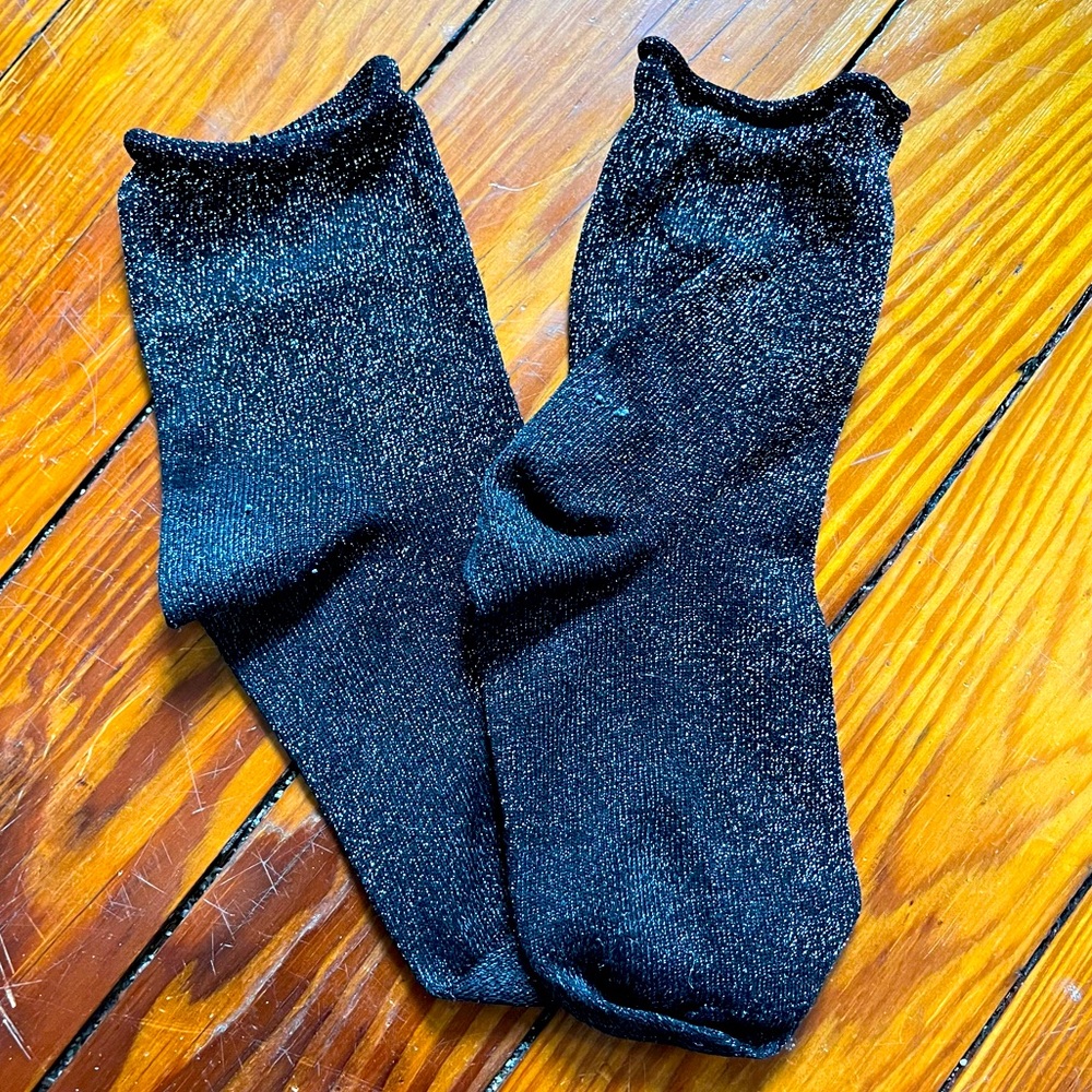 Black Glitter Socks